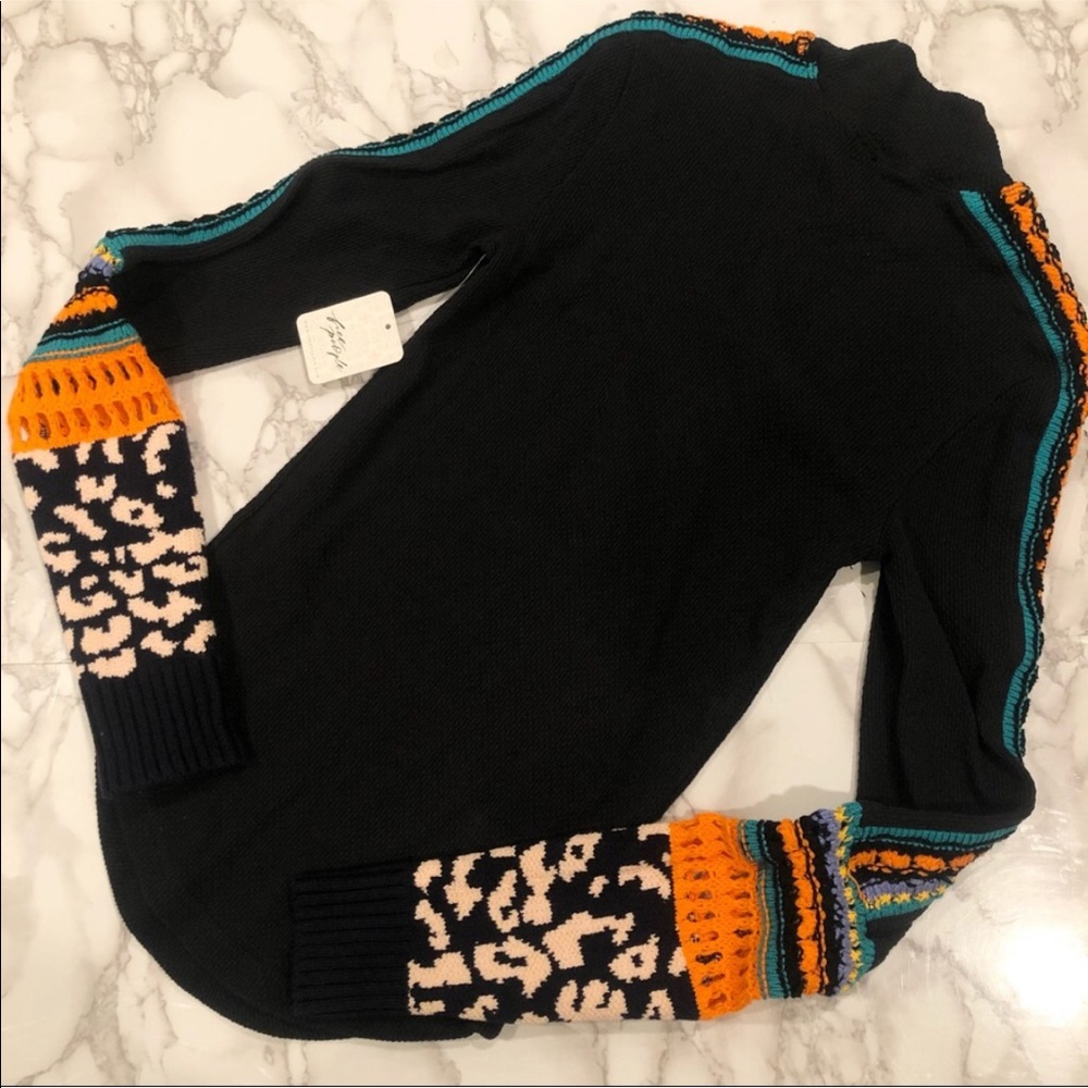 Free People Black Sweater with Multicolor Accents - Picture 9 of 9
